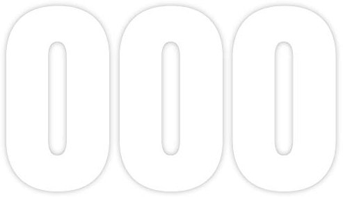 Pack of 3 Plain Bin Numbers - 0 Waterproof (17 cm) Self Adhesive Wheelie Bin Stickers for Dustbins & More Packwith®
