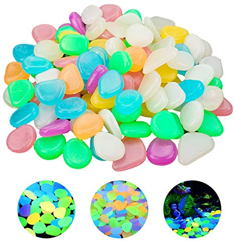 YSDMY Piedras Luminosas 100 Piezas Piedras Decorativas Guijarros Colores guijarros Luminosos para Pasarela de jardín de pecera