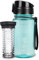720°DGREE Kinder Trinkflasche 350ml “uberBottle“ crystalClear +Früchtebehälter - Auslaufsicher, BPA-Frei - Für Kindergarten, Schule, Mädchen & Jungs ab 3 Jahre - Kleine Wasserflasche - Stoßfest
