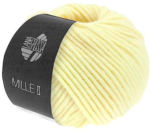 LANA GROSSA Mille II | Strapazierfähiges Mischgarn mit Merinowolle, waschmaschinenfest | Handstrickgarn aus 50% Schurwolle & 50% Acryl | 50g Wolle zum Stricken & Häkeln | 55m Garn FB139