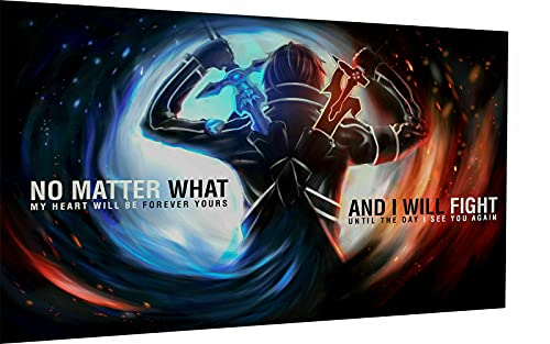 Magic Canvas Art - Bilder Sword Art Online Anime SAO Leinwandbild 1- teilig Hochwertiger Kunstdruck modern Wandbilder Wanddekoration Design Wand Bild, Größe: 90 x 60 cm