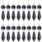 20 Stück Kristalle Prismen Glasspitze Perlen Schwarz Kronleuchter Eiszapfen Tropfen Hängende Kristall Ersatz Anhänger für DIY Handwerk Schmuck Ornament Hochzeit Weihnachten Lampe Dekoration, 35 mm
