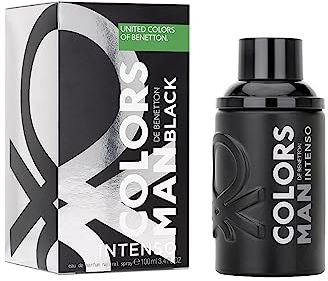 United Colors of Benetton–Black Intenso von United Colors,Eau de Parfum für Herren–Langanhaltend–Junger,moderner und intensiver Duft–Bernstein, holzige und Zitrusnoten – Ideal für tagsüber – 100 ml