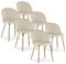 INTENSE DECO Lot de 6 chaises Cecilia Velours Beige Pieds Or
