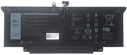 JHT2H 04V5X2 0HRGYV Y7HR3 0WY9MP Remplacement de la Batterie d'un Ordinateur Portable pour Dell Latitude 7310 7410 Series(7.6V 52Wh 6500mAh)