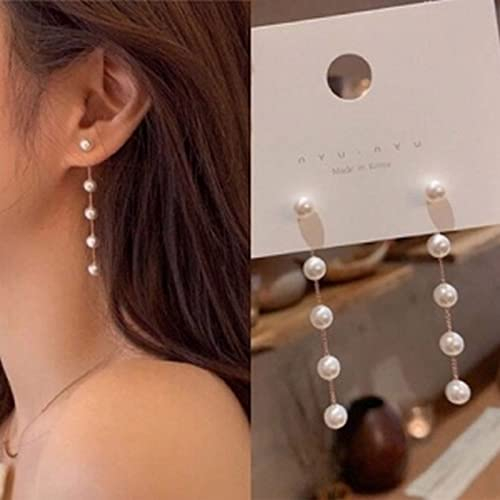Aneneiceera Boho Perle Tropfen Ohrringe - Gold Lange Quaste Kette Vintage Zubehör Hochzeitsschmuck Für Frauen Und Mädchen