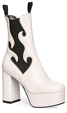 LAMODA Damen Feelings Ankle Boot, White Pu, 37 EU