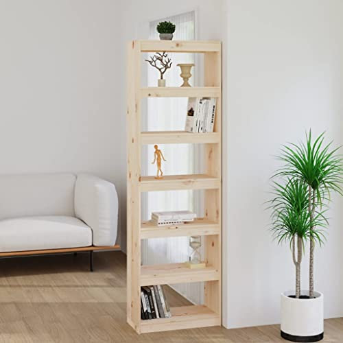 Bücherregal Standregal Aktenregal Hochregal Aufbewahrung Regal, Bücherregal/Raumteiler 60x30x199,5 cm Massivholz Kiefer für Wohnzimmer, Arbeitszimmer, Büro
