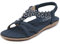 ZDQ Sandales Femme Été Confortable Elégant Plate Chaussures Bleu 39