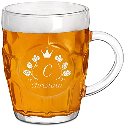 Maverton traditioneller Bierglas mit Gravur - Bierkrug 500 ml mit Henkel - personalisierte Geschenke Männer - Bierseidel für Biertrinker - zum Geburtstag - zu Weihnachten