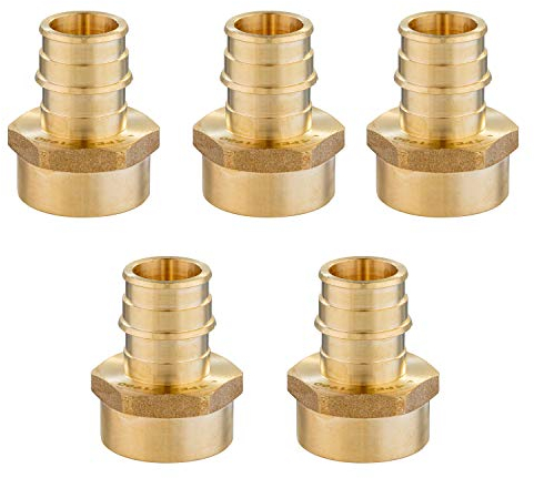EFIELD Pex A, Volldurchfluss-Erweiterungs-Messing-Armaturen, 1,9 cm Pex x 2,5 cm NPT-Adapter, ASTM F1960, nur für PEX-A-Schläuche, 5 Stück