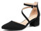 DREAM PAIRS Scarpe Tacco Donna Eleganti Decollete a Cinturini Incrociati Punta Chiusa Sposa Decolte Tacco Medio Largo,Size 38,Nero-Nabuk,SDPU2354W