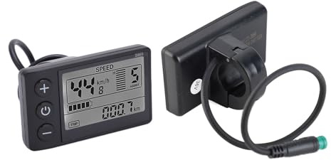 S866 LCD Display Meter for Electric Bikes, 24V 36V 48V Waterproof Control Panel with Backlight, Easy Installation for 22.2mm Handlebars