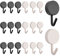 MOROBOR 20pcs Plastic Self Adhesive Hooks, Black＆White Plastic Heavy Sticky Hooks, Removable Wall Hangers for Bathroom, Kitchen, Office, Closet, Glass