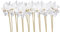 dekoratives kleines Windrad Windmühle auf Stab PVC weiß-transparent mit stilisiertem Blütenmuster als 4-er oder 8 -er Set (klein, weiß, 8)
