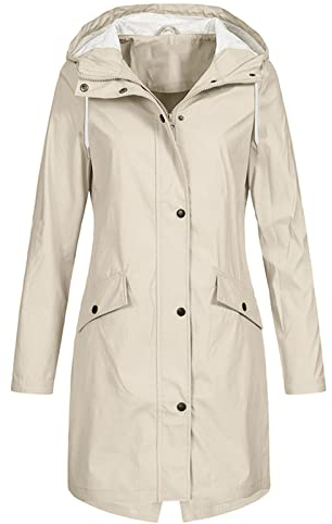 Veste De Pluie Velo Imperméable À Capuche Coupe Vent Femme Long Manteau Pour La Pluie