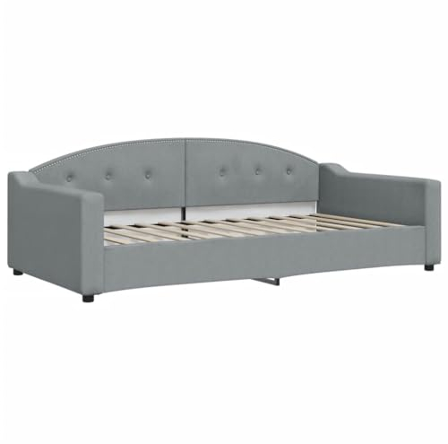 vidaXL Tagesbett, Gästebett 2-in-1, Sofabett Schlafsofa für Schlafzimmer Wohnzimmer, Bettsofa Sofa, Modernes Design, Hellgrau 100x200cm Stoff