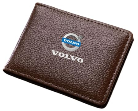 WSXCDE Geldbörse Herren, für Volvo C40 S60 S60L S90 XC Classic XC40 Slim Wallet Herren mit RFID Schutz Faltbare Geldbörse, Portmonee für Herren und Damen,B
