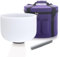 Hye-eun 12 Inch D Note Frosted Large Crystal Singing Bowl 432hz Navel Chakra Sound Bowl With Heavy Duty Purple Carrying Case and Suede Stick Included for Yoga Sound Healing