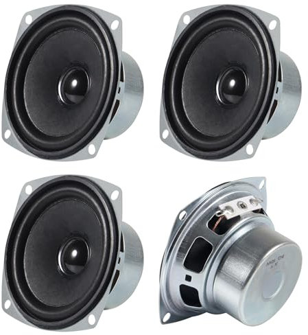 D-FLIFE 4PCS 10W Mini 3 HiFi Full Range Speaker 8 Ohm Anti-Magnetic Audio 2.0/2.1 Home Stereo Woofer Loudspeaker 90dB High Sensitivity for DIY Boom Box Satellites Speaker