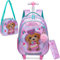HTgroce Schulranzen Trolley Mädchen Kinder Schulranzen Mit Rollen Welpen Trolley Schulranzen Rucksack Schulrucksack Trolley Schultrolley Schulranzen Mädchen Girls School Bag Trolley 1. klasse