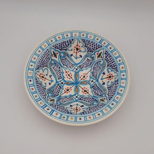 Assiette Tebsi Marocain turquoise - D 23 cm
