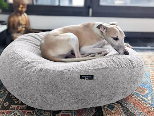 EDEL&SCHNELL Flocke Bezug Hellgrau Hundebett Ersatzbezug aus Frottee Hundebettbezug 90 cm