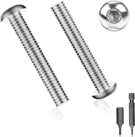 40 Stück Schrauben M4 x 35 Linsenkopfschrauben Edelstahlschrauben Flachkopfschrauben Rundkopfschrauben Sechskantschrauben Gewindeschrauben Senkkopfschrauben mit 2 Stk H2.5 Innensechskant-Bits(Silber)