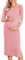 Ekouaer Abito Gravidanza Maniche Lunghe Donna Vestito Camicia da Notte Premaman Costume Gravidanza Autunno Inverno, Rosa, M