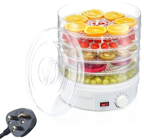 5 Tier Food Dehydrator,5 Tray Electric Food Dehydrator,Fruit Dryer,345W Food Dryer Machine with Adjustable Temperature Control for Drying Fruit,Meat,Vegetable,Jerky and Pet Treat ﻿ ﻿ ﻿ ﻿ (5 Tier)