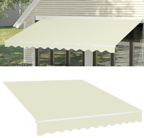 ILOOXI Einziehbar Markisenstoff Terrasse Markise Überdachung Ersatzstoff (nur Stoff) Wasserabweisend Markisestoff Markisentuch Markisevolant Für Markise((16x13ft) 5x4m)