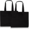 KUIZHEN Baumwolltasche, 2 Stücke Schwarz Groß Tragetasche Jutebeutel Einkaufstasche Baumwollbeutel Stoffbeutel Unbedruckt Stofftasche Faltbar mit Henkel für Sport Einkaufen 45 * 35cm