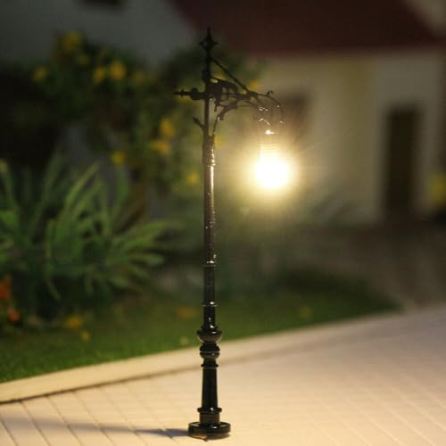 5 Stück Modelleisenbahn LED Laternen Laternen Lampen, Street Lgihts 6,5 cm N Gauge Maßstab Modell Zug 1:160 Bonsai Dekor 3V 20MA