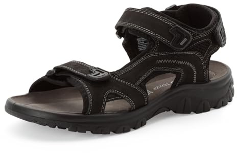 MARCO TOZZI Herren Sandale Leder Leder Decksohle Bequem, schwarz (BLACK COMB); 45 EU