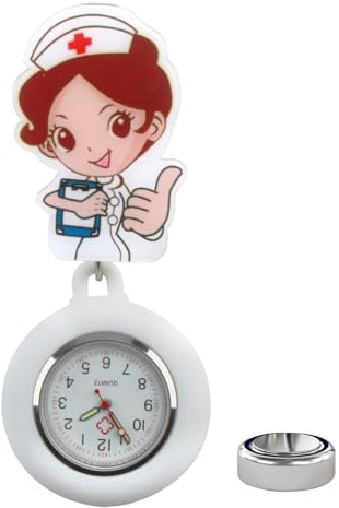 JUGCUT Krankenschwesteruhr Brosche Digitale Anzeige Leise Elektronische Leuchtende Hängende Taschenuhr mit Pin/Clip On Geschenk für Krankenschwestern Ärzte Frauen Männer
