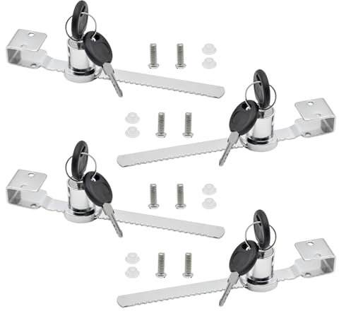 Bailinks Glasvitrine Schloss, Schiebetürschloss mit Schlüssel, Glastürschloss Sicherheitssystem, Ratschenschloss für Schränke, Vitrinen, Terrarien, Zahnstangenschloss (4)