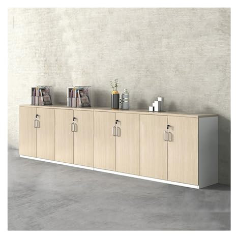 IONAZQTWW Aktenschrank Kombinations-Aktenschrank Holz-Lagerschrank Achttüriger Lagerschrank Datenspeicherschrank 3,2 m Büro-Aktenschrank Abschließbarer Aktenspeicherschrank