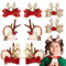 BOFUNX 8 Stücke Weihnachten Haarspangen Geweih Haarklammern Schleifen Haarclips Glitzer Haarschmuck Mädchen Frauen Haar Accessoires Spangen