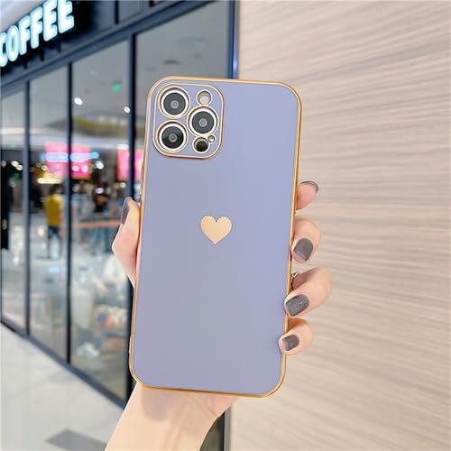 ORBANA Coque pour iPhone SE 2020 Ultra Fine et Mignonne avec Motif cœur d'amour électroplaqué, étui de Protection Souple pour Appareil Photo, Gris, pour iPhone SE 2020