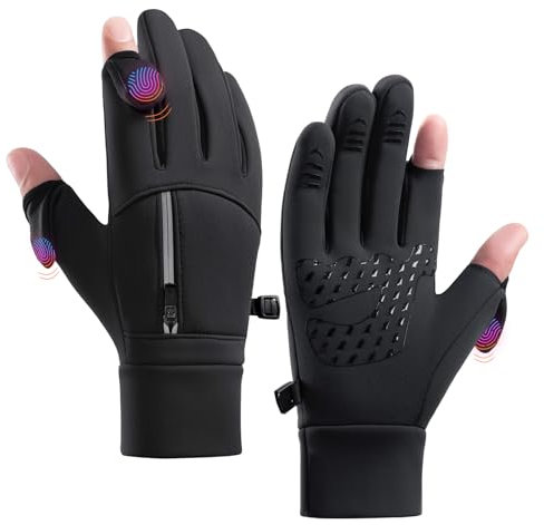 MILAIUN Thermohandschuhe Winter Touchscreen Handschuhe Herren/Damen, Fahrradhandschuhe wasserdichte Nicht -Slip Outdoor mit Schnalle, Full Fingerhandschuh Geeignet zum Arbeiten, Laufen, Angeln (M)