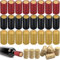 Roellgs 180Pcs 3 Color PVC Heat Shrink Capsules with Natural Wine Corks Stoppers, Wrap Seals Sleeves Caps Tops for Making Cellars Wine Bottles Ornament.