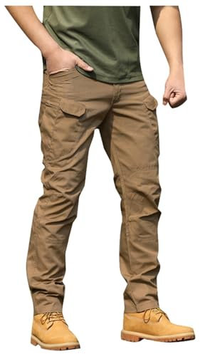 Générique Pantalon Cargo Homme De Travail Survetement Casual Activités Jogging Militaire Sweatpants Rouge Chantier Multi Poches Treillis Hiver Tactique Noir Chauffant Survêtement
