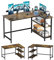 DOSDIOS L Shaped Desk, 110x80cm Gaming Computer Desk, Home Office Desk with Storage Shelf, Corner Table for Writing