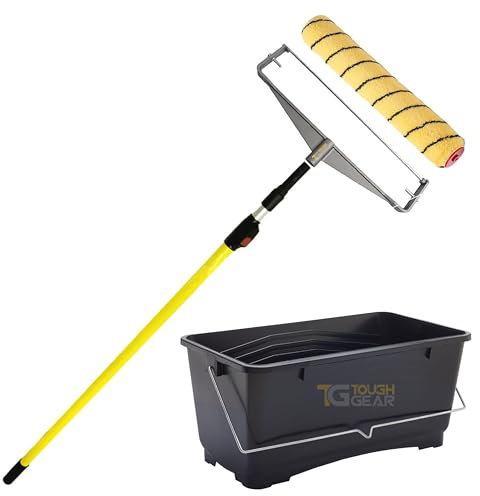 15 Medium Pile Acrylic Roller Double Arm Frame Extension Pole Scuttle Bucket Painters DIY Home Improvement