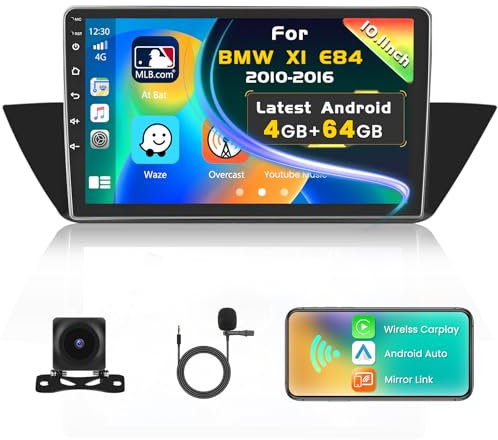 [4+64GB] Inefala 10 Zoll Touchscreen Android 15 Autoradio für BMW X1 E84 2010-2016 mit Wireless Carplay Android Auto Radio Bluetooth mit GPS WiFi RDS Rückfahrkamera & Mic