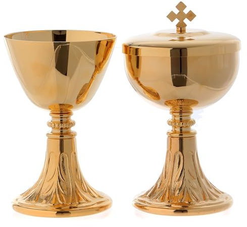 Holyart Calice e Pisside con Basamento Decorato, Pisside