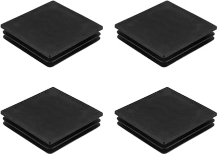 QUARKZMAN 4 Stück Lamellenstopfen für Vierkantrohre, 100x100mm Schwarz Quadratisch Stuhlbeinkappen, PE-Lamellenstopfen Rohrstopfen passen für 83-97mm Vierkantrohr Stühle Regale
