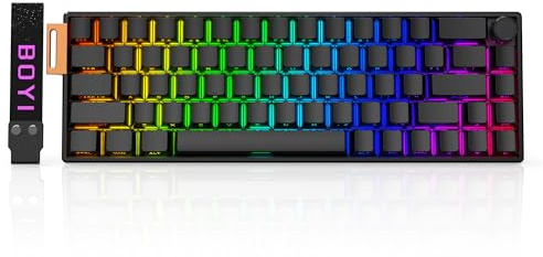 BOYI 66Pro Schnellauslöser-Magnetschalter, 65 % mechanische Tastatur, Hall-Effekt, Dichtung, RGB-HotSwap, hyperschnelle, verstellbare Betätigung, kabelgebunden, kompakte Gaming-Tastatur mit Drehknopf