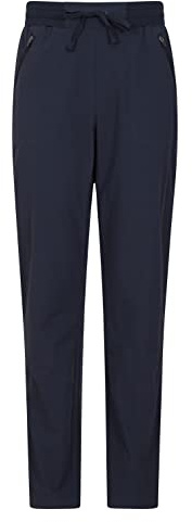 Mountain Warehouse Explorer Womens Trousers - UV Protected Ladies Pants, Quick Drying Bottoms, Lightweight - Spring Summer, Travelling, Outdoors, Hiking Dark Blue (Short Length) 14