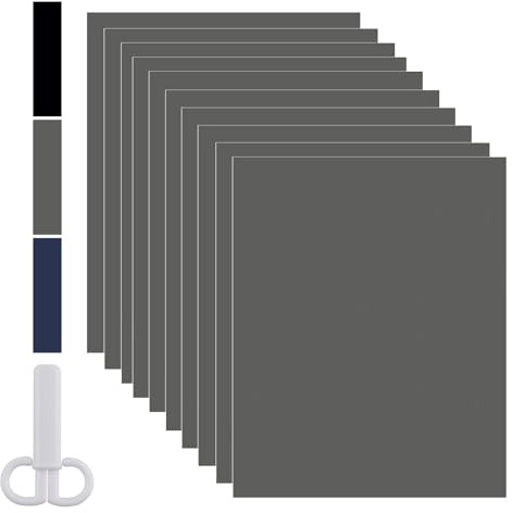 ZXShow 10er Nylon Selbstklebende Flicken Reparaturset 15x20cm Selbstklebender Wasserdichte Reparatur Patch Nylon Reparatur Patches mit Schere Für Zelt Daunenjacke Regenmantel-Grau